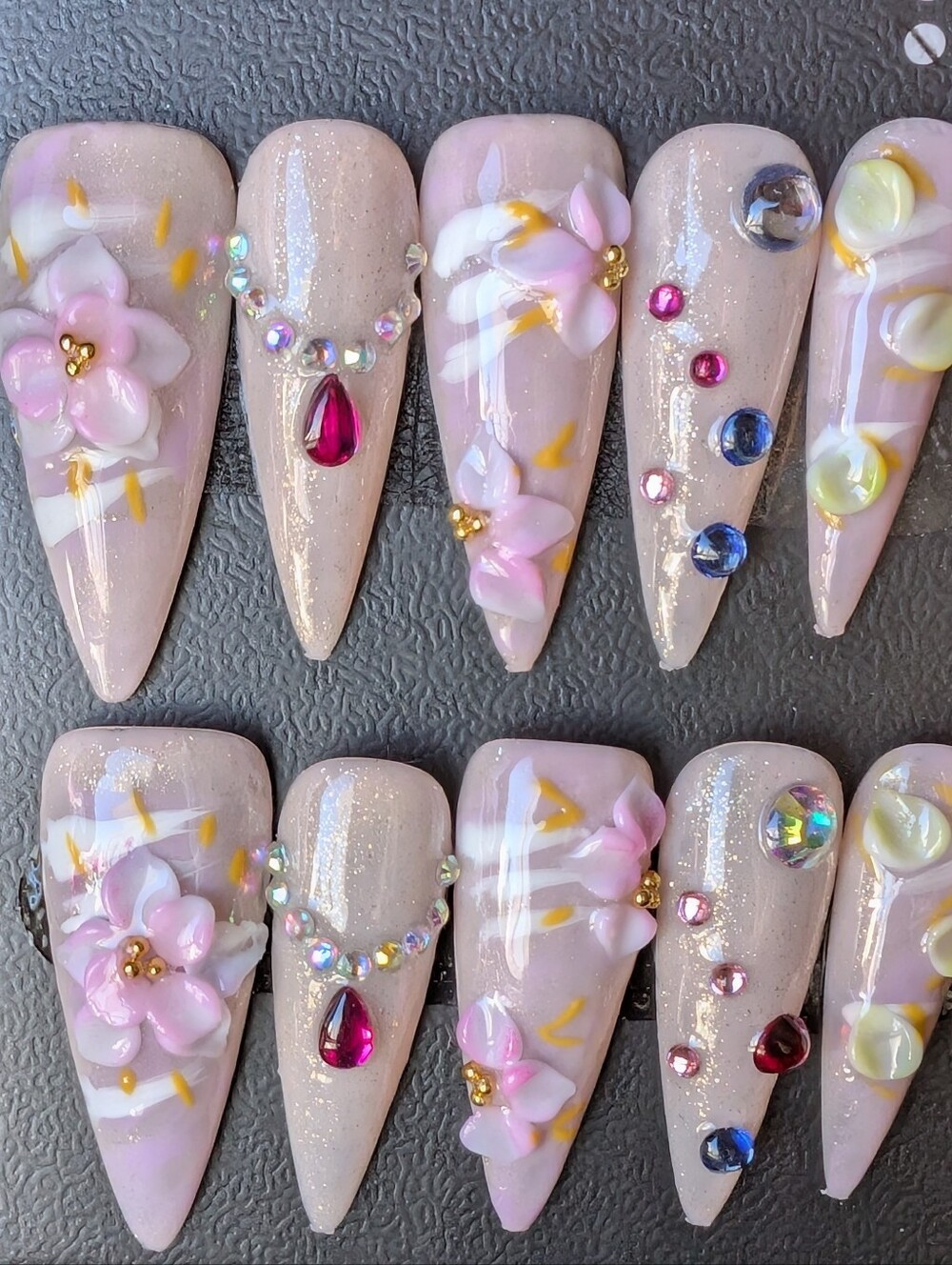 ❤️ 10pc Handmade Stiletto Press-On Premium Nails Size: Large 3.0 #20